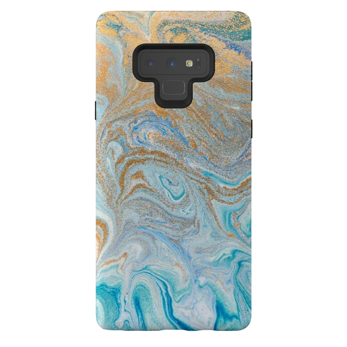 Galaxy Note 9 StrongFit Blue Marbling Artwork by ArtsCase