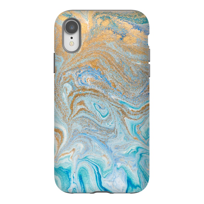 iPhone Xr StrongFit Blue Marbling Artwork by ArtsCase