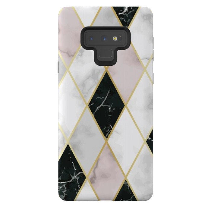 Galaxy Note 9 StrongFit Golden Geometric Diagonal Lines by ArtsCase