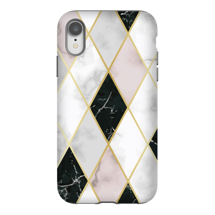 iPhone Xr StrongFit Golden Geometric Diagonal Lines by ArtsCase