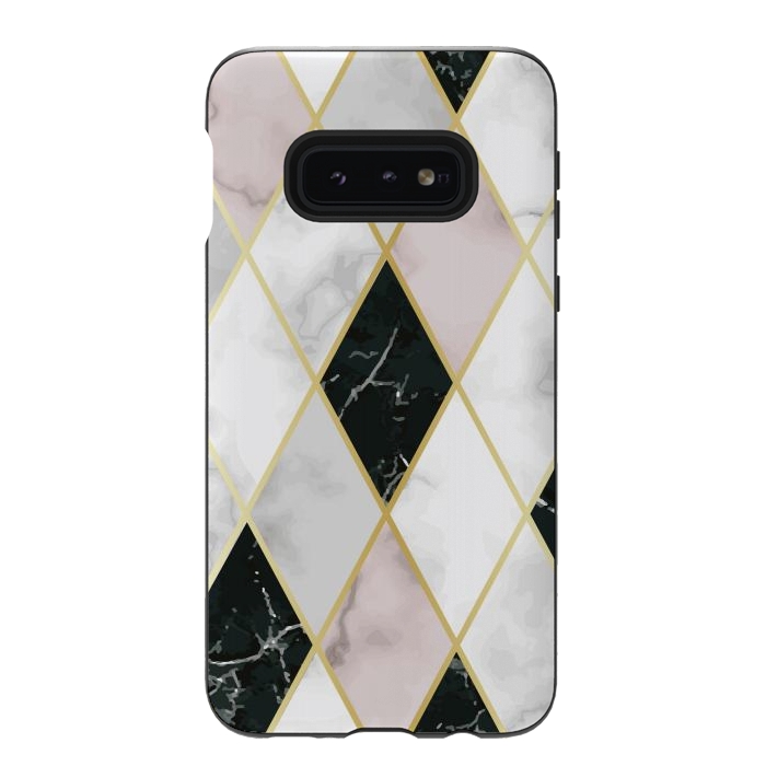 Galaxy S10e StrongFit Golden Geometric Diagonal Lines by ArtsCase