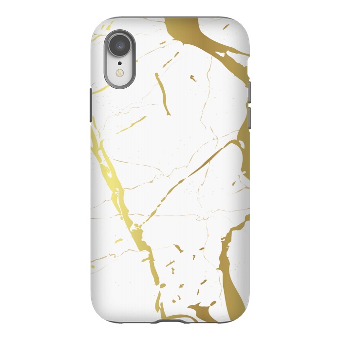 iPhone Xr StrongFit Marble Design With Gold Lines by ArtsCase