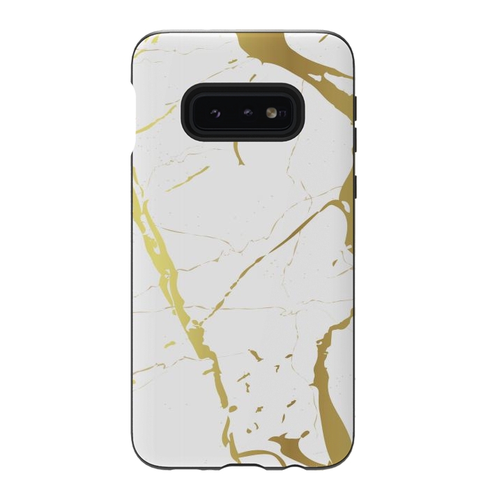 Galaxy S10e StrongFit Marble Design With Gold Lines by ArtsCase