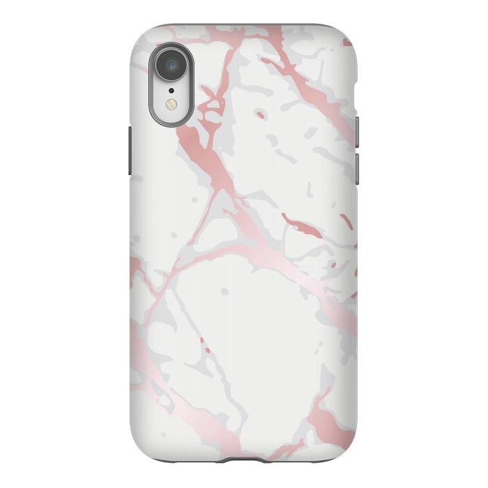 iPhone Xr StrongFit Pink Rose Marble Design by ArtsCase