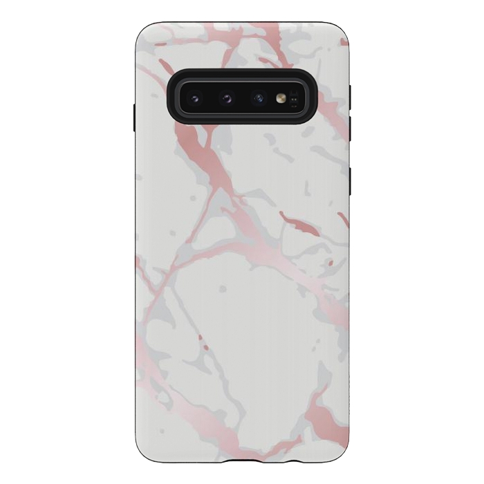 Galaxy S10 StrongFit Pink Rose Marble Design by ArtsCase