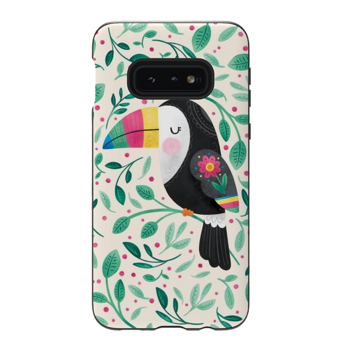 Galaxy S10e StrongFit Cheeky Toucan by Noonday Design
