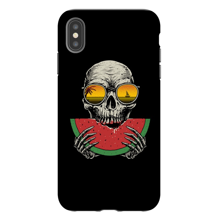 iPhone Xs Max StrongFit Watermelon Skull by Afif Quilimo