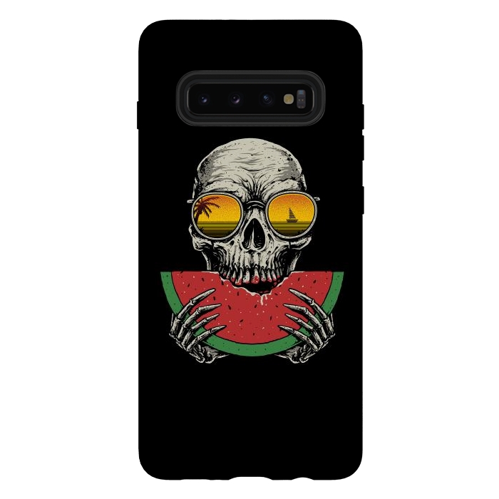 Galaxy S10 plus StrongFit Watermelon Skull by Afif Quilimo