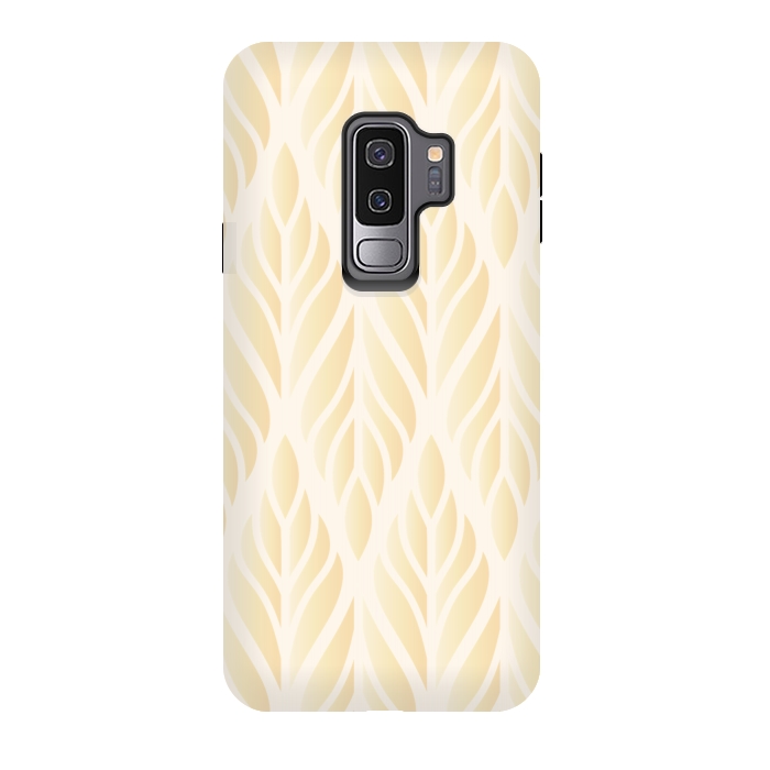 Galaxy S9 plus StrongFit LEAF PATTERN OFF WHITE by MALLIKA