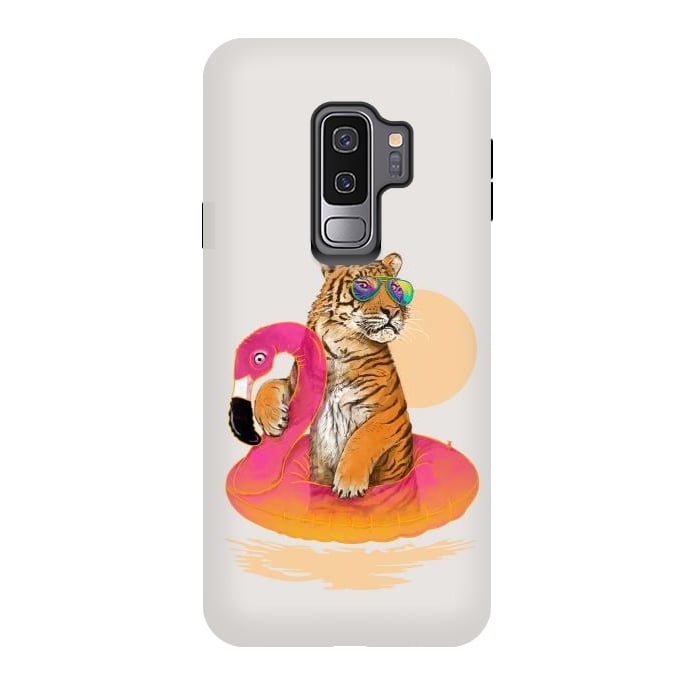 Galaxy S9 plus StrongFit Chillin Flamingo Tiger by 38 Sunsets