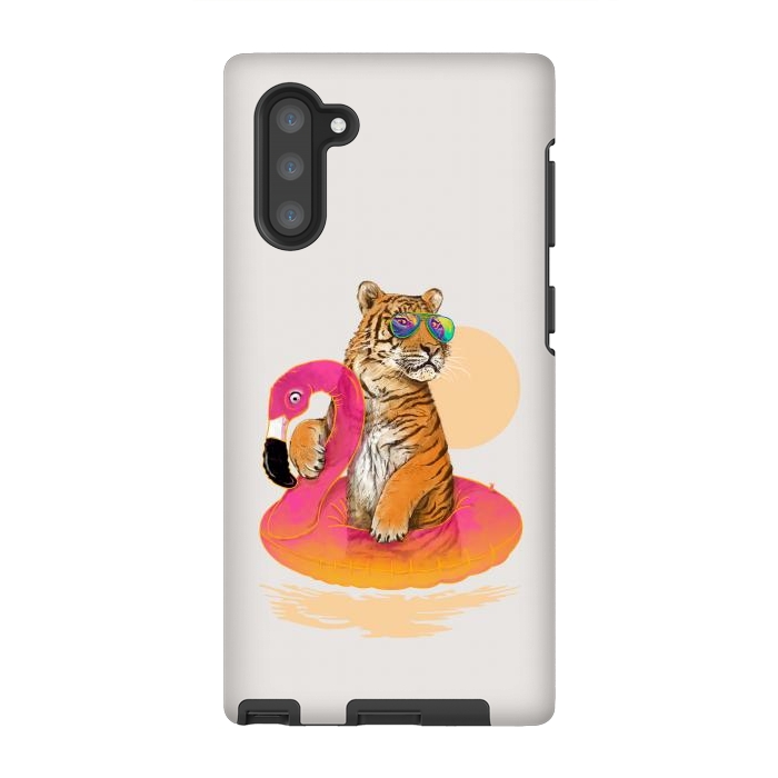 Galaxy Note 10 StrongFit Chillin Flamingo Tiger by 38 Sunsets