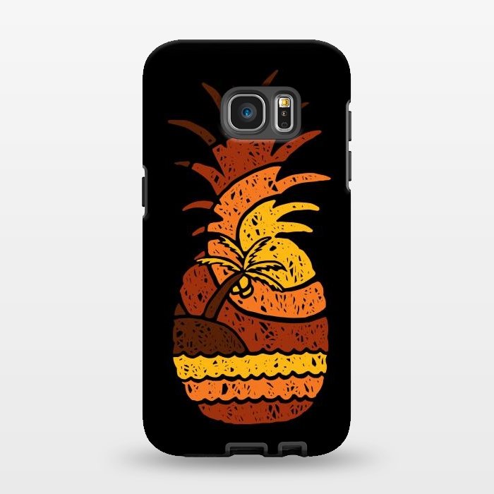 Galaxy S7 EDGE StrongFit Pineapple and Beach by Afif Quilimo