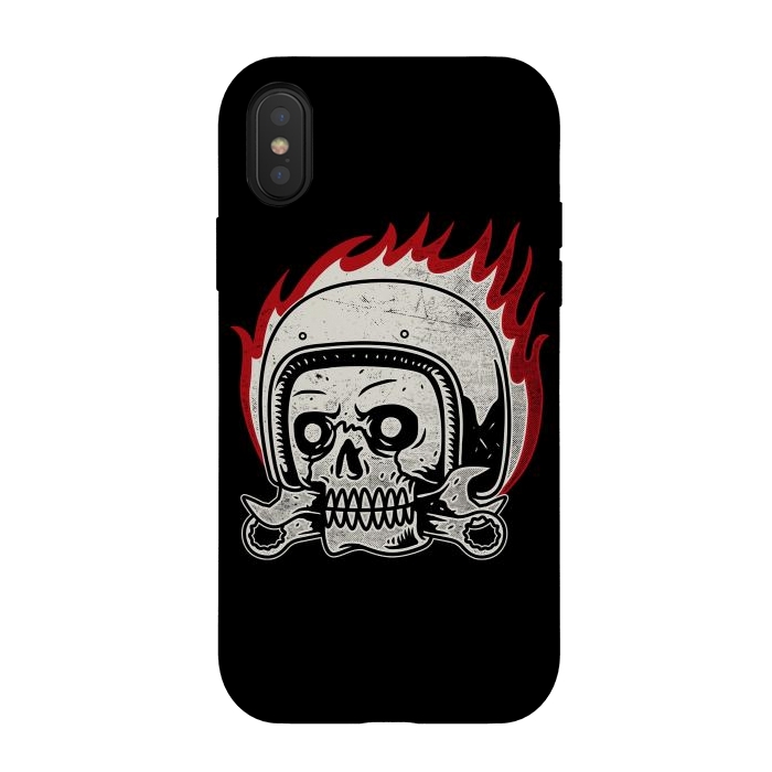 iPhone Xs / X StrongFit Skull Biker by Afif Quilimo