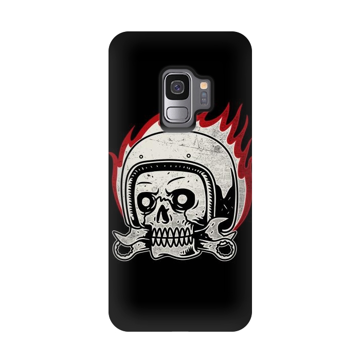 Galaxy S9 StrongFit Skull Biker by Afif Quilimo