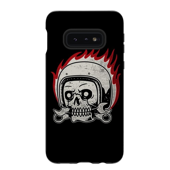 Galaxy S10e StrongFit Skull Biker 2 by Afif Quilimo