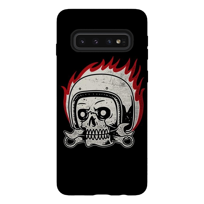 Galaxy S10 StrongFit Skull Biker 2 by Afif Quilimo