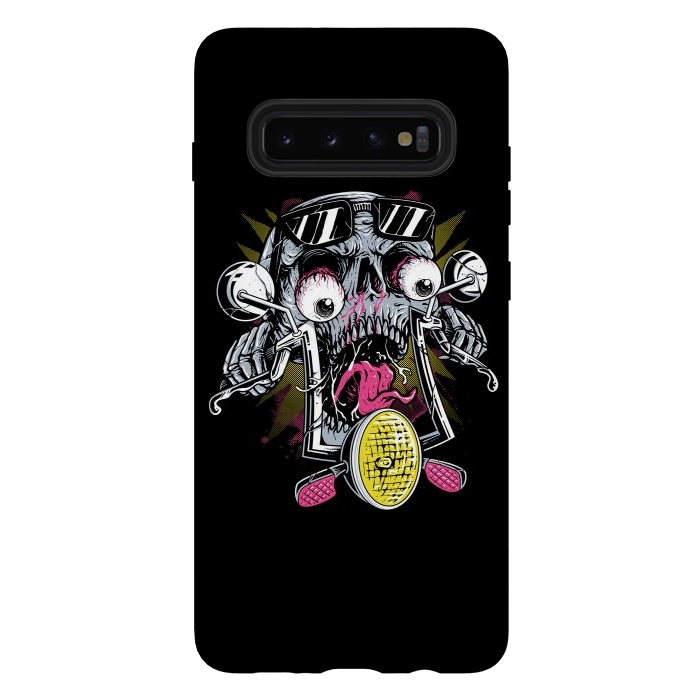 Galaxy S10 plus StrongFit Skull Biker 3 by Afif Quilimo