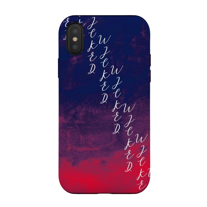 iPhone Xs / X StrongFit Text red phonecase by Josie