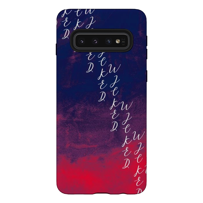 Galaxy S10 StrongFit Text red phonecase by Josie