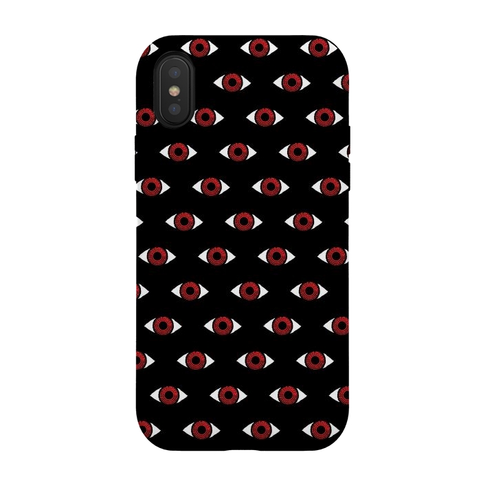 iPhone Xs / X StrongFit Red eye pattern by Laura Nagel