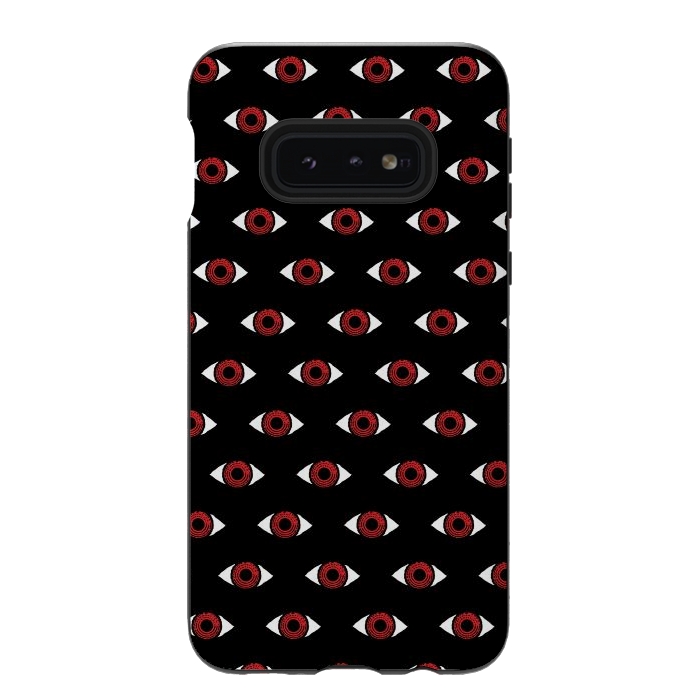 Galaxy S10e StrongFit Red eye pattern by Laura Nagel
