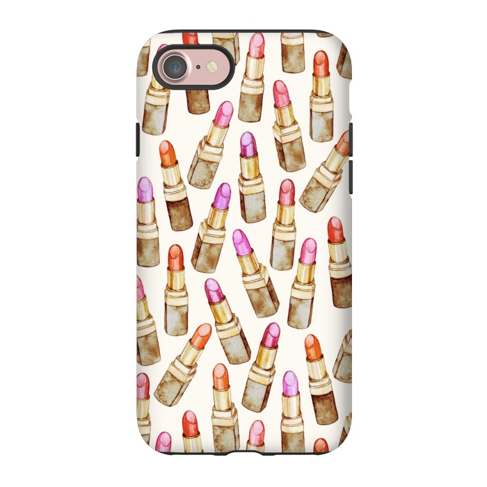 iPhone 7 StrongFit Lots of Little Golden Lipsticks by Micklyn Le Feuvre