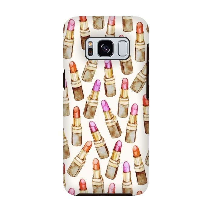 Galaxy S8 StrongFit Lots of Little Golden Lipsticks by Micklyn Le Feuvre
