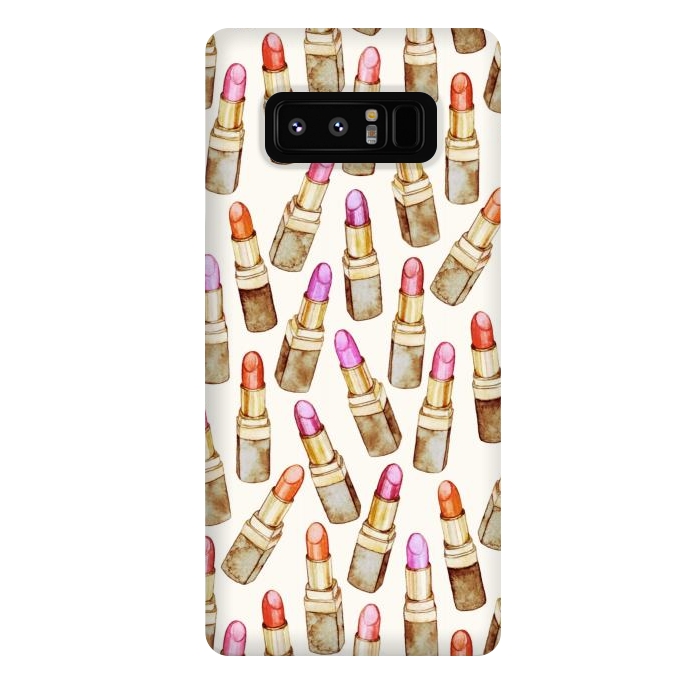 Galaxy Note 8 StrongFit Lots of Little Golden Lipsticks by Micklyn Le Feuvre