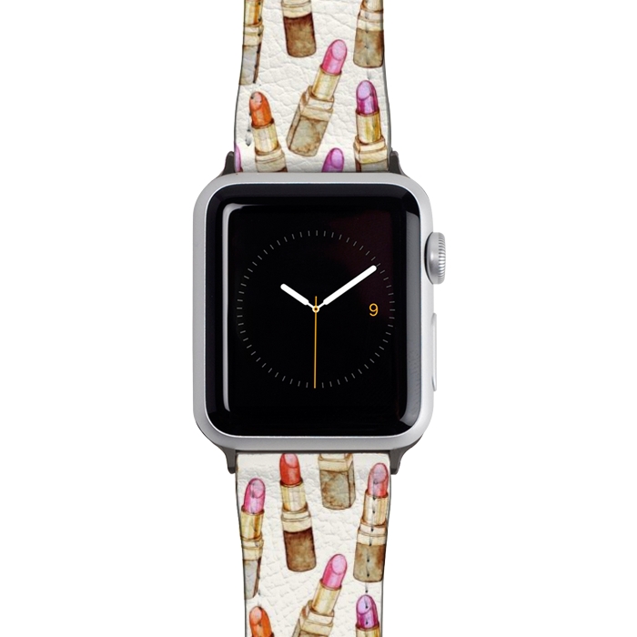 Watch 42mm / 44mm Strap PU leather Lots of Little Golden Lipsticks by Micklyn Le Feuvre