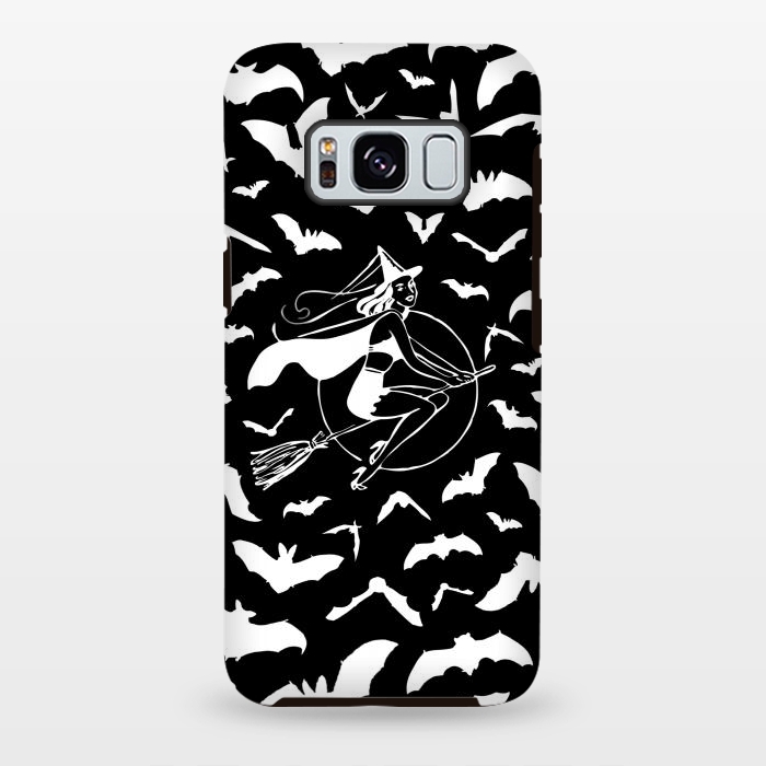 Galaxy S8 plus StrongFit Pin-up witch and flying bats pattern by Oana 