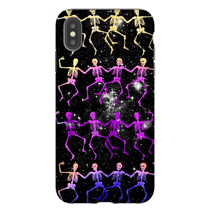 iPhone Xs Max StrongFit Neon gradient dancing skeletons Halloween by Oana 
