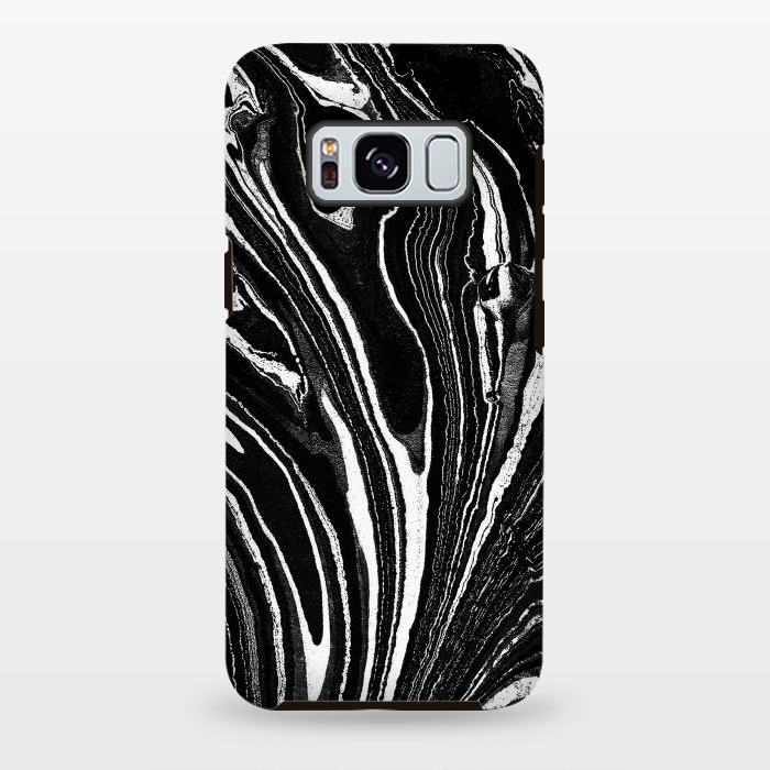 Galaxy S8 plus StrongFit Dark minimal marble stripes art by Oana 