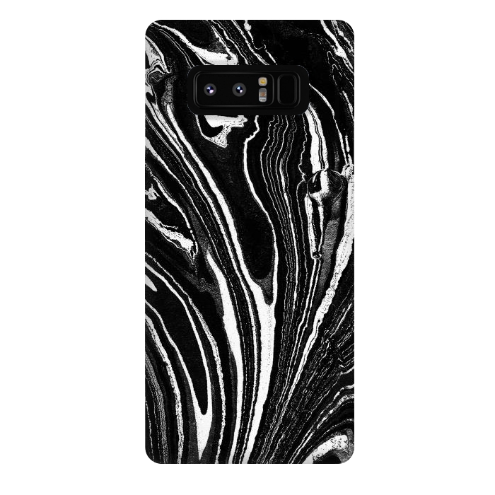 Galaxy Note 8 StrongFit Dark minimal marble stripes art by Oana 