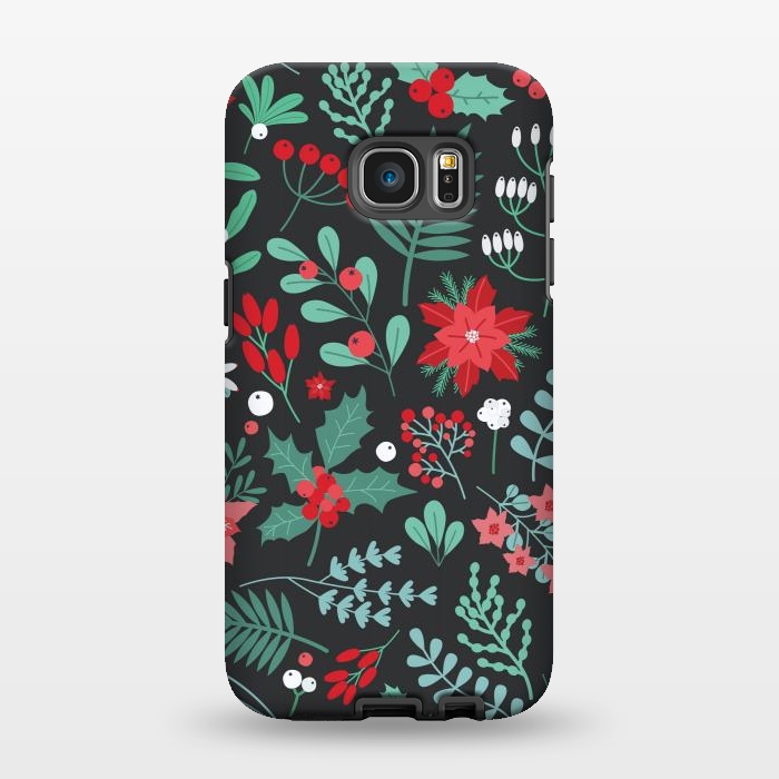 Galaxy S7 EDGE StrongFit Beautiful Christmas Fully Floral Pattern by ArtsCase