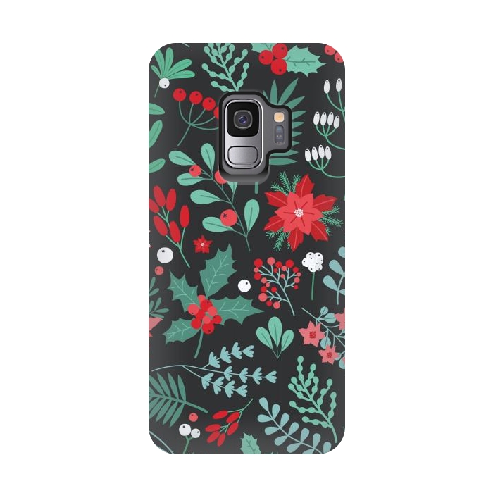 Galaxy S9 StrongFit Beautiful Christmas Fully Floral Pattern by ArtsCase