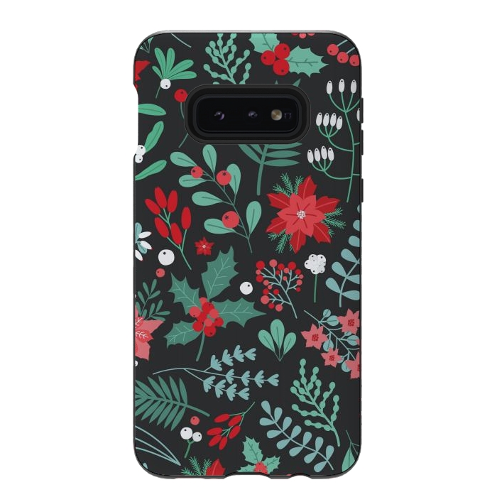 Galaxy S10e StrongFit Beautiful Christmas Fully Floral Pattern by ArtsCase