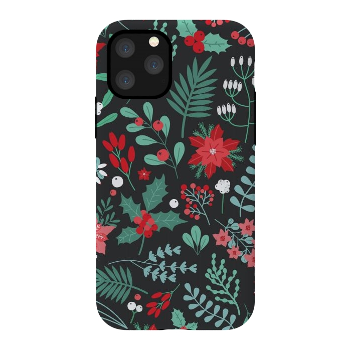 iPhone 11 Pro StrongFit Beautiful Christmas Fully Floral Pattern by ArtsCase