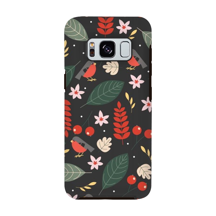 Galaxy S8 StrongFit Cute Bullfinches in Christmas by ArtsCase