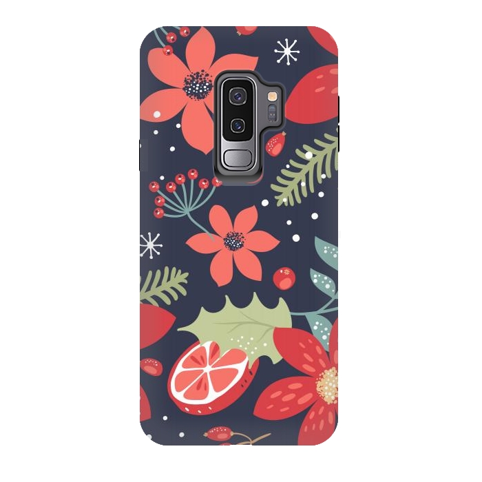 Galaxy S9 plus StrongFit Floral Seamless Pattern for Christmas by ArtsCase