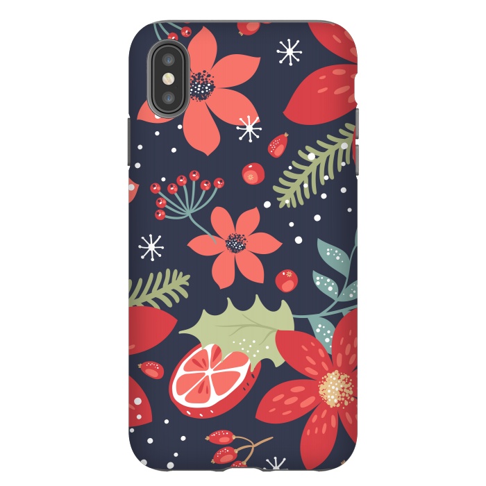 iPhone Xs Max StrongFit Floral Seamless Pattern for Christmas by ArtsCase