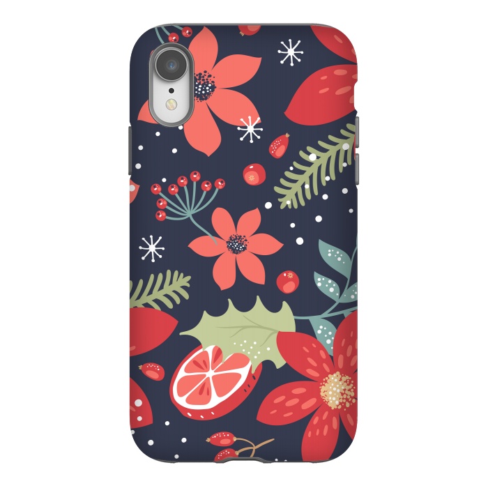 iPhone Xr StrongFit Floral Seamless Pattern for Christmas by ArtsCase