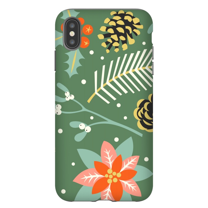 iPhone Xs Max StrongFit Tradicional Pattern in Christmas Mistletoe by ArtsCase