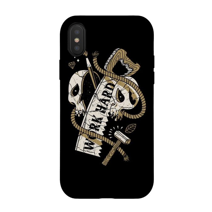 iPhone Xs / X StrongFit Work Hard Until Die by Afif Quilimo