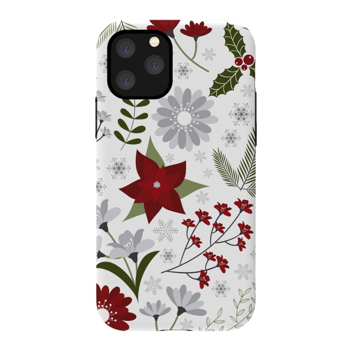 iPhone 11 Pro Max StrongFit Set of Flowers in Christmas and New Year by ArtsCase