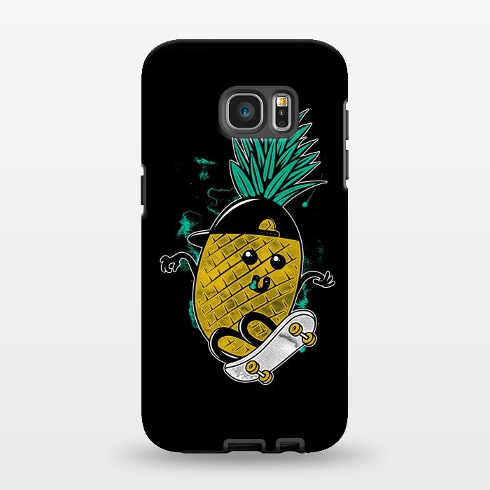 Galaxy S7 EDGE StrongFit Pineapple Skateboarding by Afif Quilimo