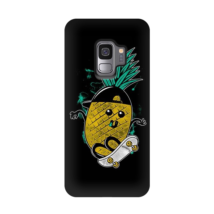 Galaxy S9 StrongFit Pineapple Skateboarding by Afif Quilimo