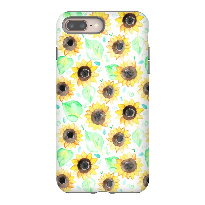 iPhone 7 plus StrongFit Cheerful Watercolor Sunflowers by Tangerine-Tane
