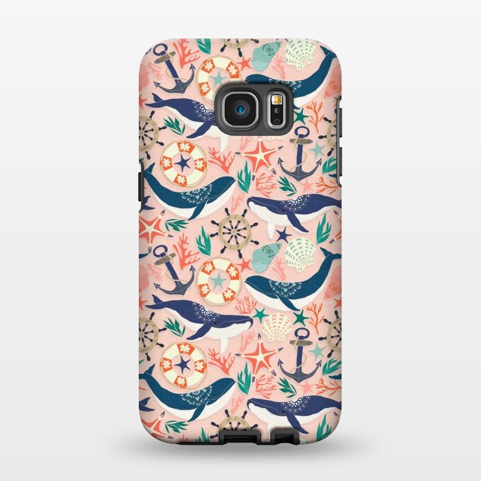Galaxy S7 EDGE StrongFit Whale Song on Coral Blush by Tangerine-Tane