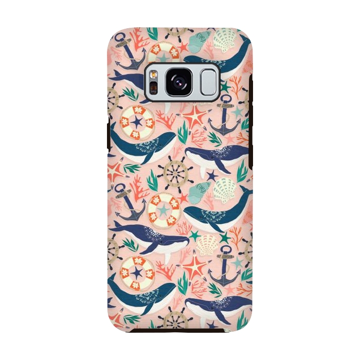 Galaxy S8 StrongFit Whale Song on Coral Blush by Tangerine-Tane