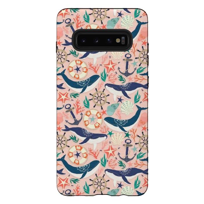 Galaxy S10 plus StrongFit Whale Song on Coral Blush by Tangerine-Tane